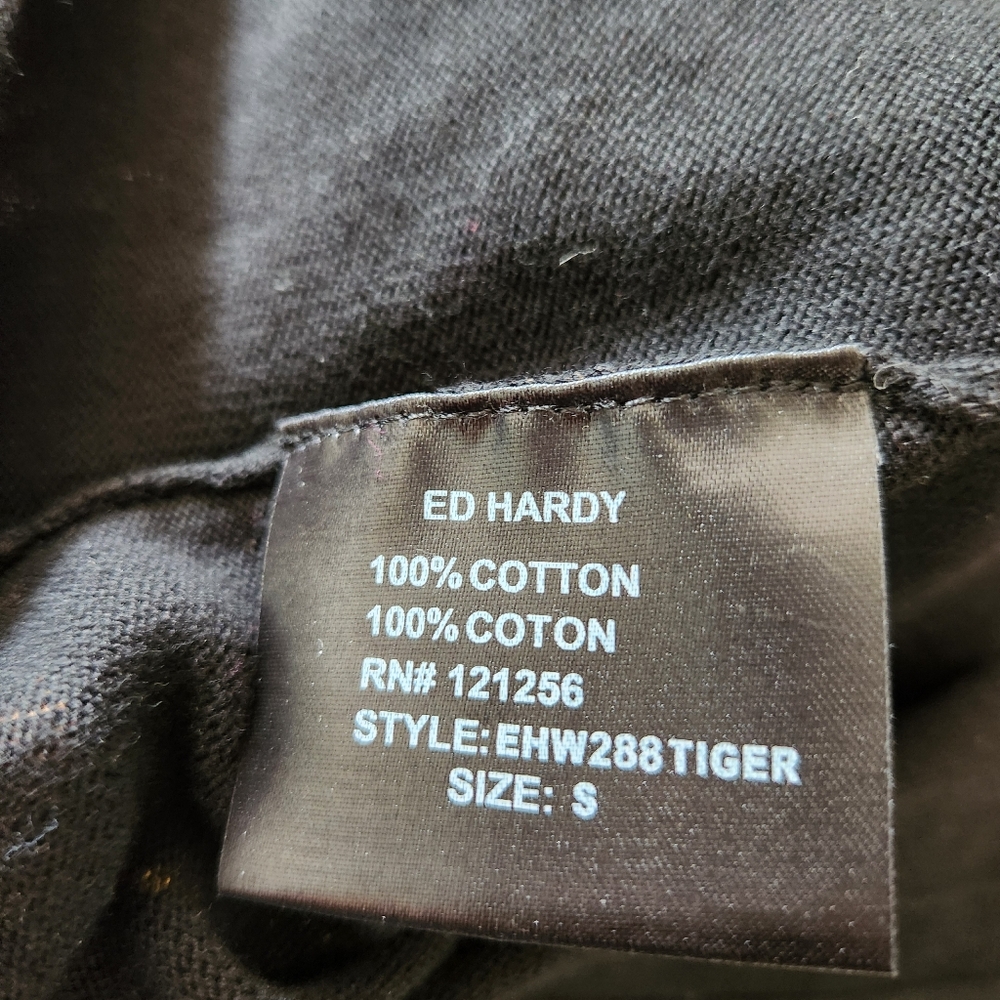 Ed Hardy x Christian Audigier Knit Mini Dress Tiger Head Animal Small Rhinestone - Picture 7 of 8